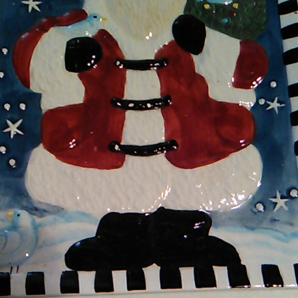 Santa carrying a Christmas tree plate - Picture 3 of 8